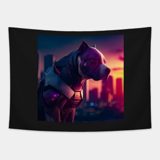 Cyberpunk Dog Tapestry