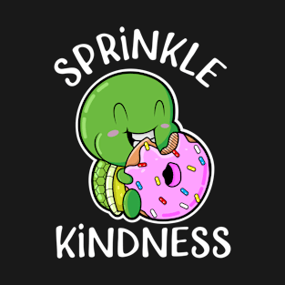 Baby Turtle Eating a Sprinkled Doughnut Sprinkle Kindness T-Shirt