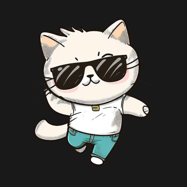Cute ginger cat wearing sunglasses by ramith-concept