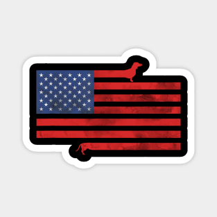 Dachshund American Flag 4th Of July Magnet