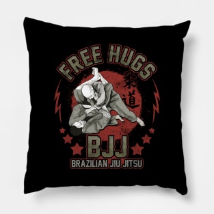 Funny Free Hugs Jiu Jitsu Pun BJJ Martial Arts Pillow