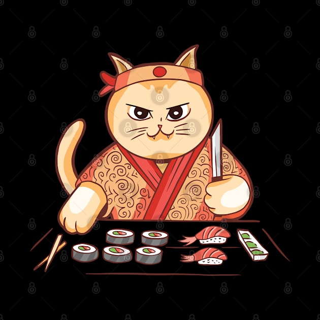 Cat Sushi Chef by OnepixArt