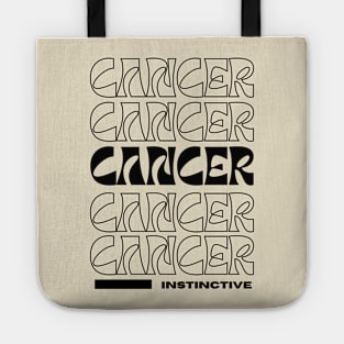 Cancer Zodiac sign In black Tote