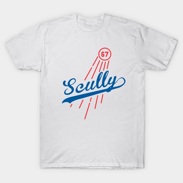 Vin Scully Baseball Hall of Fame Broadcaster Men's T-Shirt - (Small) - Blue