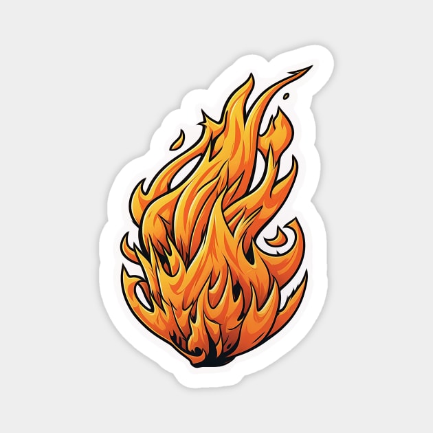 Orange Fire Ball Magnet by Trendy Tshirts