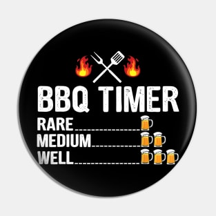 BBQ Timer Barbecue Drinking Grilling Grill Beer Pin