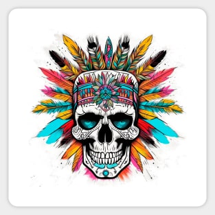 Vintage Indian warrior skull Sticker