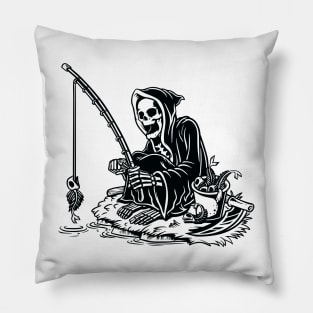 I Will Never Stop Fishing Funny Fisher Skeleton Pillow