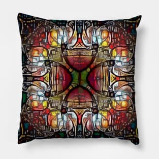 Stained Glass Fractal Pillow