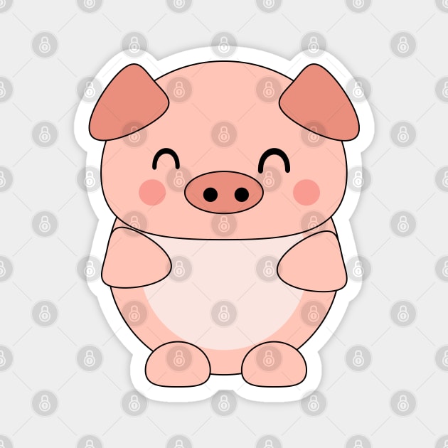 Cute Baby Pig Magnet by Kam Bam Designs