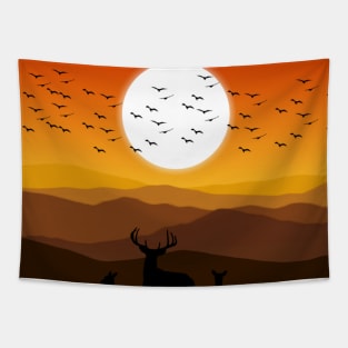 Natural morning moment Landscape vactor Art Tapestry