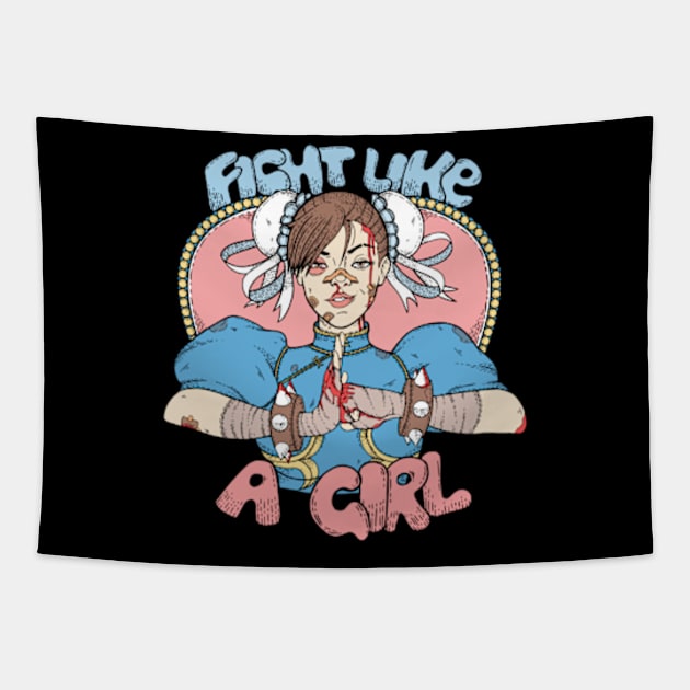 Fight Like A Woman Tapestry by gseignemartin