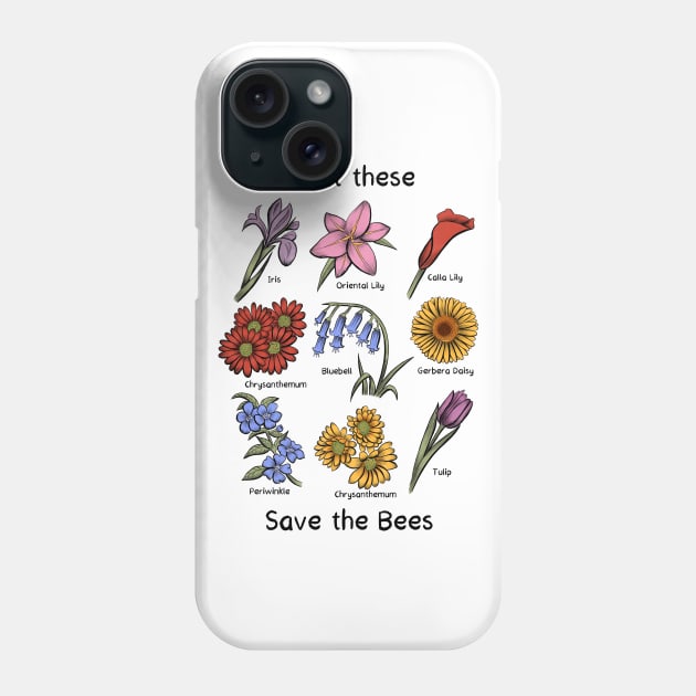 Plant These Save the Bees Botanical Vintage Floral Botanists Phone Case by basselelkadi