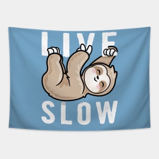 Live Slow Sloth Tapestry