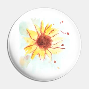 Sunflower, plant, summer, spray. Watercolor, art decoration, sketch. Illustration hand drawn modern painting Pin