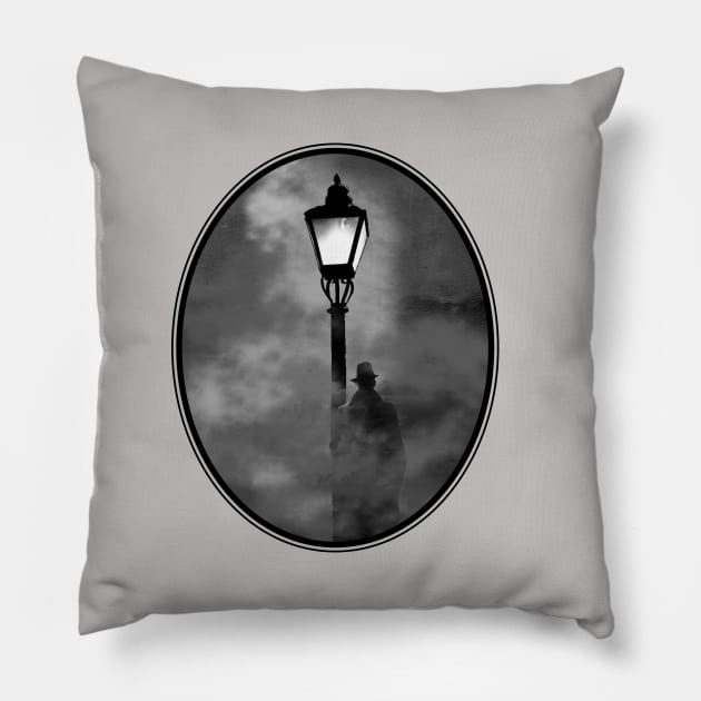 Man By The Lamp Post: Film Noir Pillow by Noir-N-More