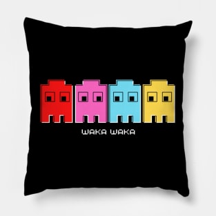 Waka Waka arcade ghost, retro 8-bit Pillow