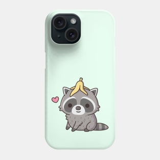 Cute Raccoon With Banana Peel On Head Phone Case