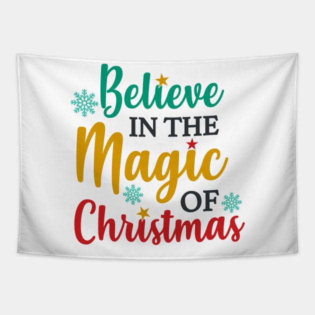 Believe in the magic of Christmas Tapestry by Peach Lily Rainbow