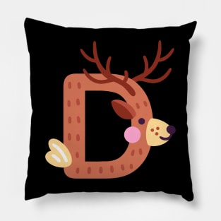 Letter D animal alphabet back to school Pillow