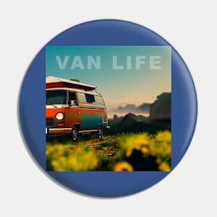 Van Life Camper RV Outdoors in Nature Pin