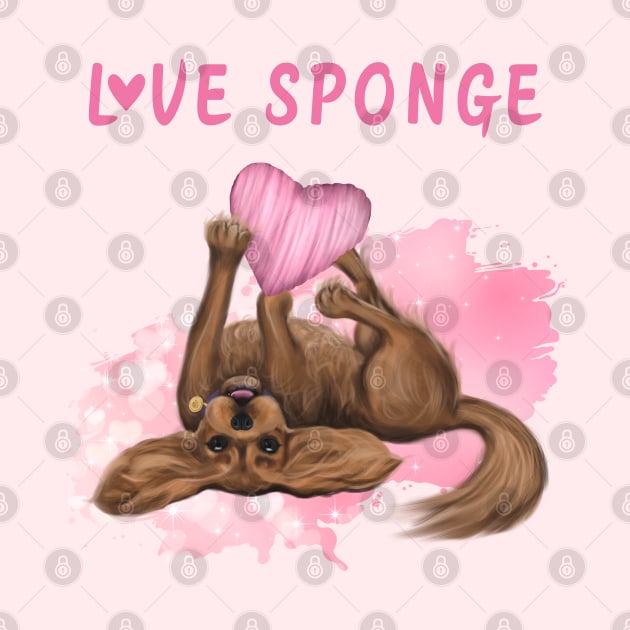 Ruby Cavalier King Charles Spaniel Love Sponge by Cavalier Gifts