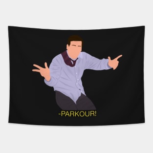 Office Michael Scott Parkour Meme Fan Art Tapestry