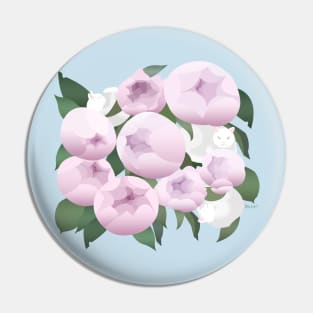 Peonies and cats Pin