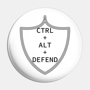 Ctrl+Alt+Defend (black) Pin