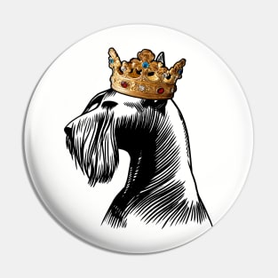 Giant Schnauzer Dog King Queen Wearing Crown Pin