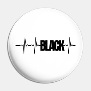 Black Heartbeat Pin