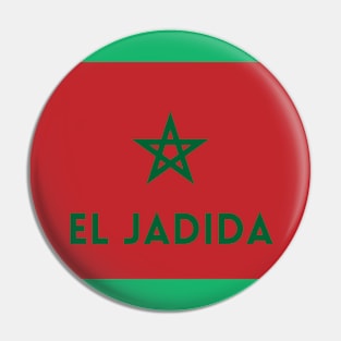 El Jadida City in Moroccan Flag Pin