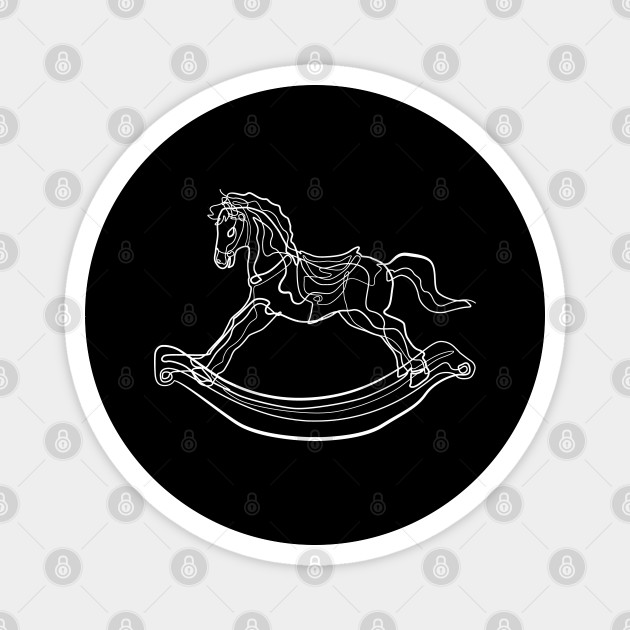 Rocking Horse One Line Drawing Rocking Horse Magnes Teepublic Pl,Easy Human Body Sketch