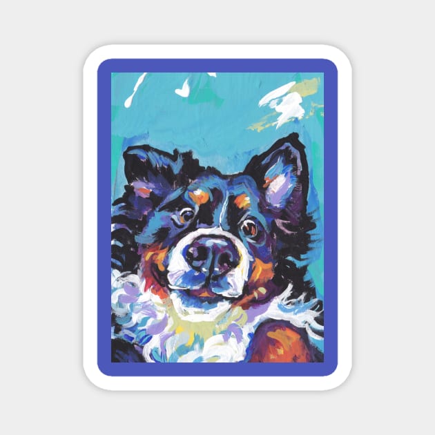 Bernese Mountain Dog Bright colorful Pop Art Magnet by bentnotbroken11