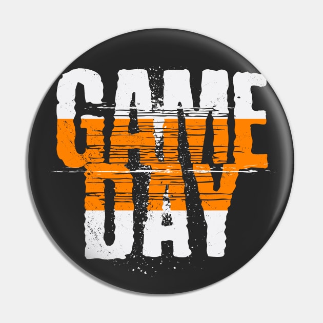 Orange Gameday // Grunge Vintage Football Game Day Pin by SLAG_Creative