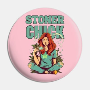 Stoner Girl Cannabis Pin