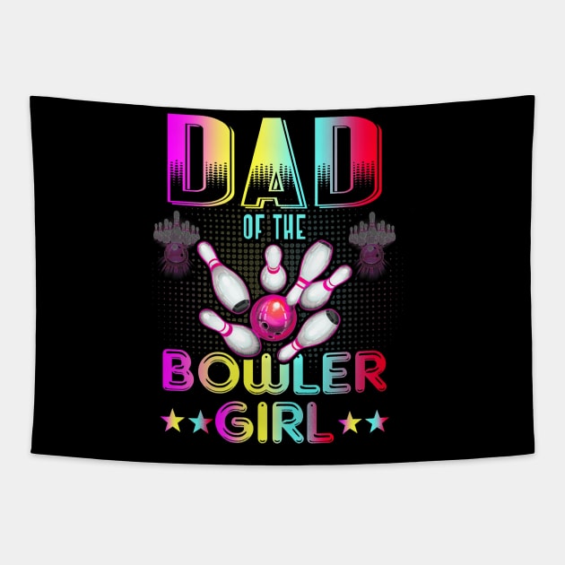 Dad of the bowler girl matching family bowling Tapestry by Tianna Bahringer