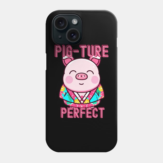 pig-ture perfect Phone Case by Japanese Fever