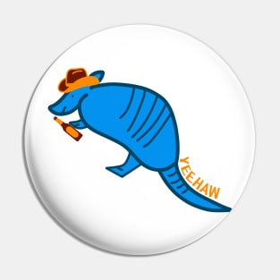 Yeehaw Armadillo Pin