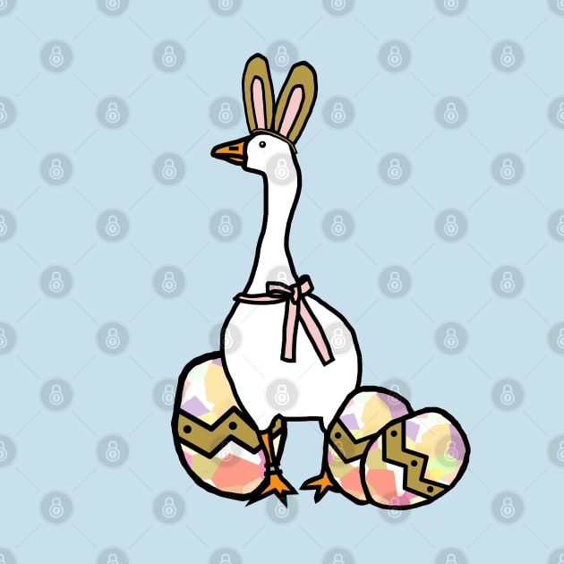 Funny Easter Bunny Ears on Gaming Goose by ellenhenryart