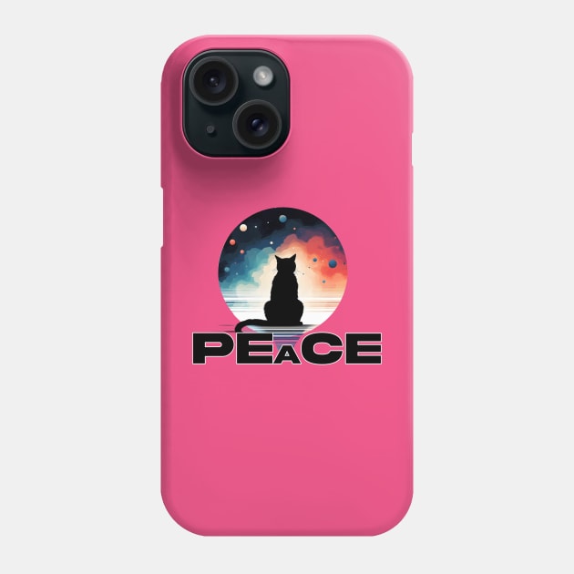 Timeless Peace: Cat Lover's Classic Design Phone Case by A Floral Letter Capital letter A | Monogram, Sticker