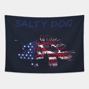 Copy of Salty Dog Painted American Flag Deep Sea Angler Skeleton Tapestry