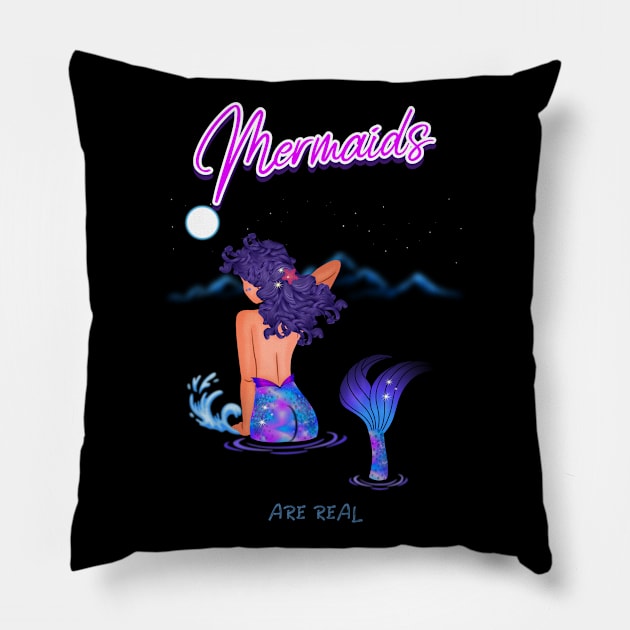 Mermaids Are Real Pillow by MONMON-75