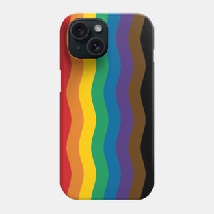 Philadelphia Rainbow Pride Flag (Proud LGBTQ+ Community Pride Flag) Wave Version Phone Case