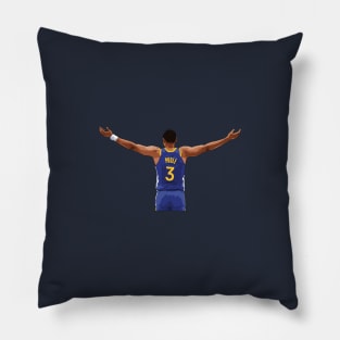 Jordan Poole Spread Arms Blue Qiangy Pillow