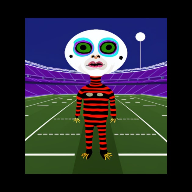 AI generated weird creature on Football field by Catbrat