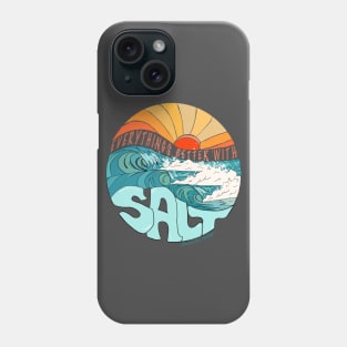 Surfer Retro sunset Graphic surf beach art ocean wave design surfing Phone Case