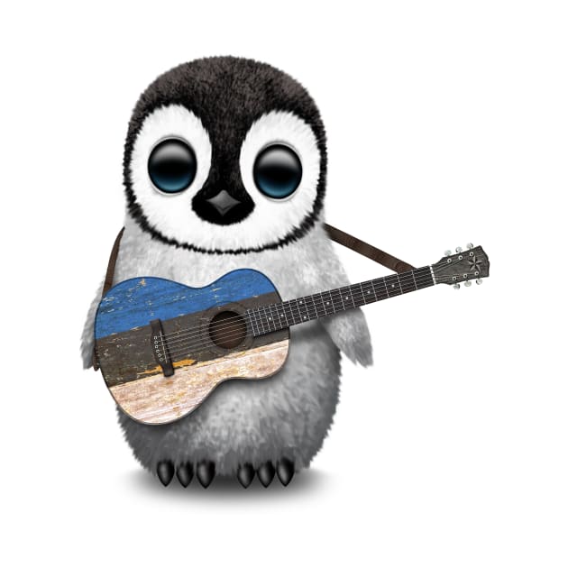 Baby Penguin Playing Estonian Flag Guitar by jeffbartels