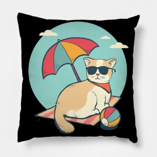 cat love summer Pillow