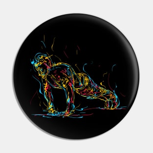 abstract man doing push up Pin